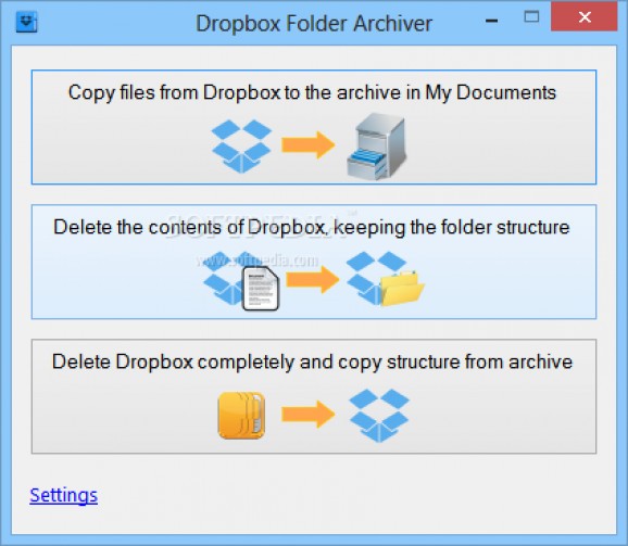Dropbox Folder Archiver screenshot