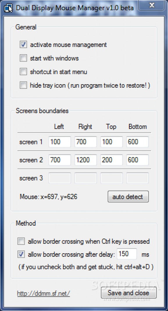 Dual Display Mouse Manager screenshot