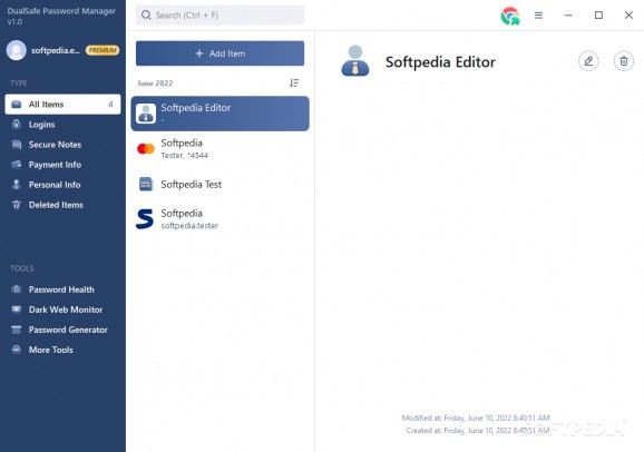 DualSafe Password Manager screenshot