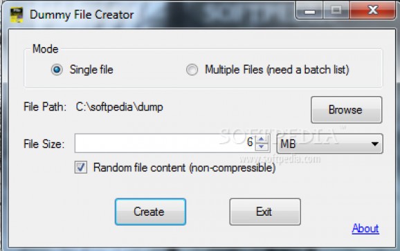 Dummy File Creator screenshot