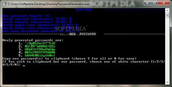 Dummy Password Generator screenshot