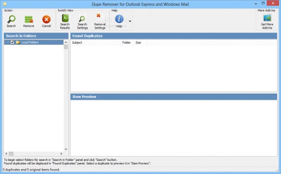Dupe Remover for Microsoft Outlook Express and Windows Mail screenshot
