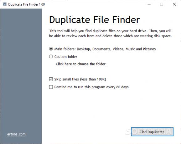 Duplicate File Finder by Ertons screenshot