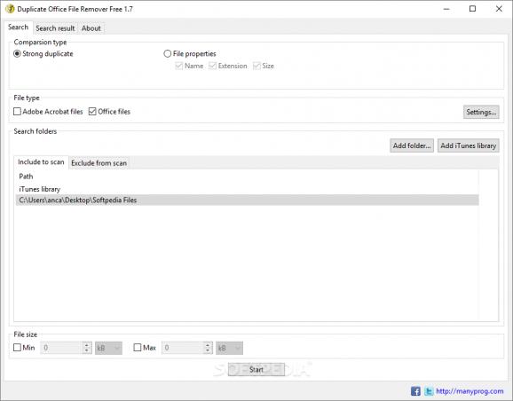 Duplicate Office File Remover Free screenshot