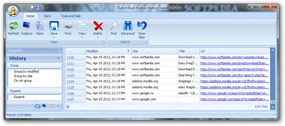 Dutch Duck Firefox History Viewer screenshot