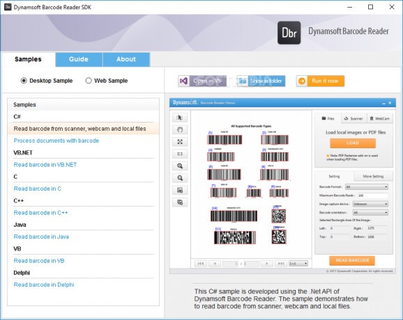 Dynamsoft Barcode Reader screenshot