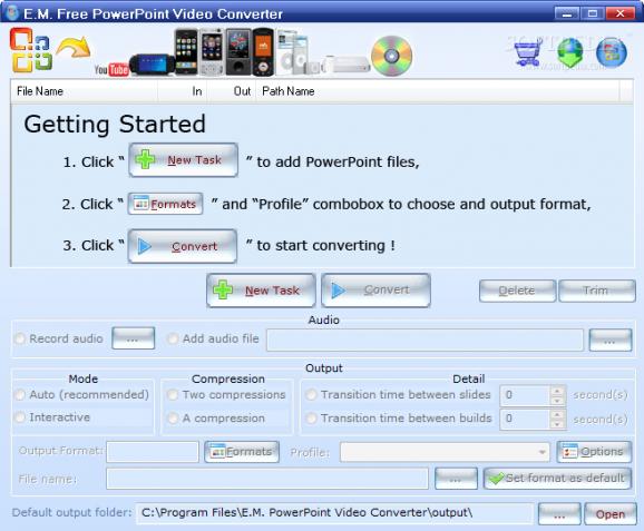 E.M. Free PowerPoint Video Converter screenshot