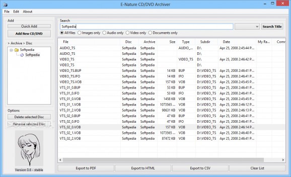 E-Nature CD / DVD Archiver screenshot