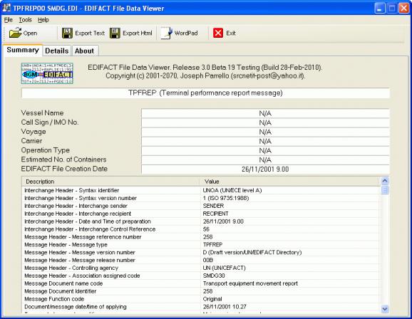 EDIFACT File Data Viewer screenshot