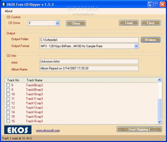 EKOS Free CD Ripper screenshot