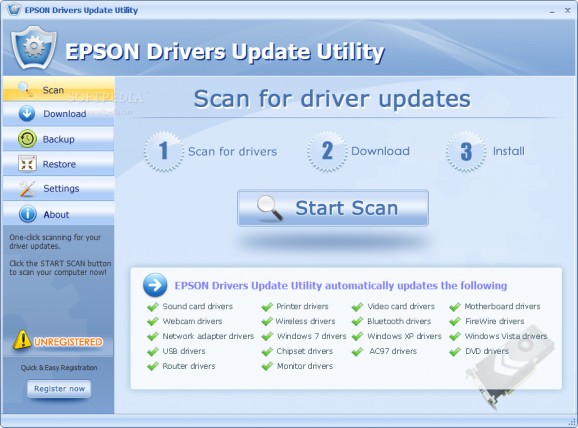 EPSON Drivers Update Utility screenshot