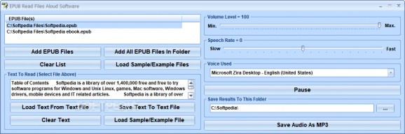EPUB Read Files Aloud Software screenshot