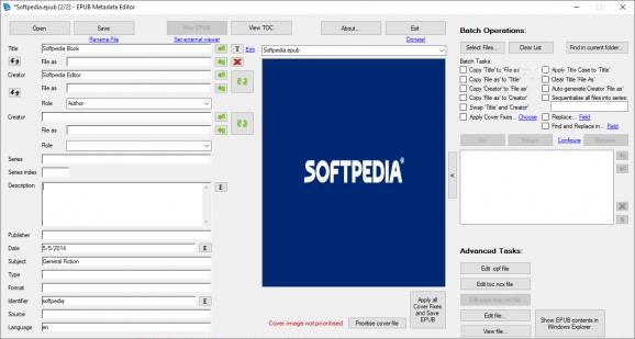 EPub Metadata Editor screenshot