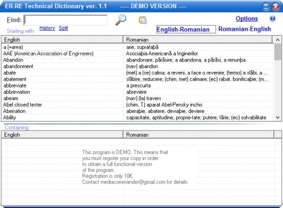 ER-RE Technical Dictionary screenshot