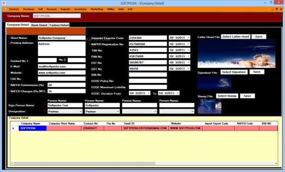 ERP System screenshot