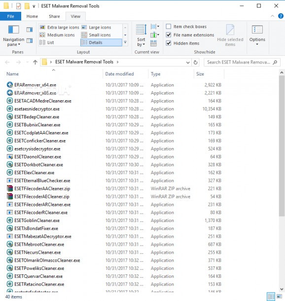 ESET Malware Removal Tools screenshot