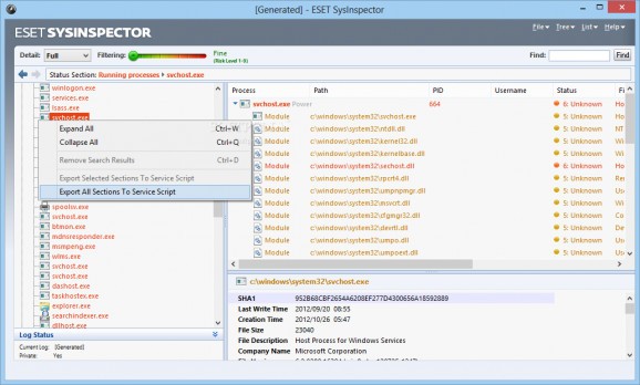 ESET SysInspector screenshot
