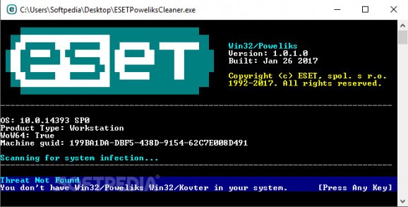 ESET Win32/Poweliks Cleaner screenshot