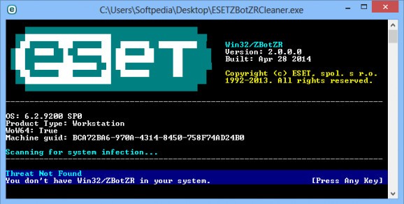 ESET Win32/Spy.Zbot.ZR cleaner screenshot