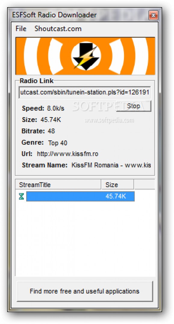 ESFSoft Radio Downloader screenshot
