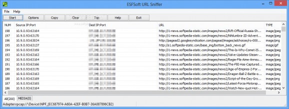 ESFSoft URL Sniffer screenshot