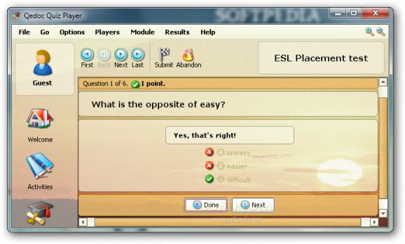 ESL Placement test screenshot