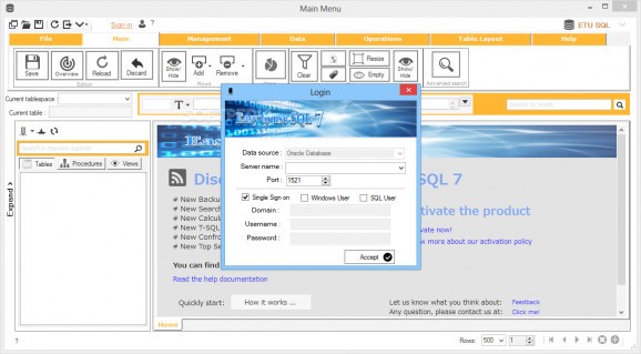ETU SQL for Oracle screenshot