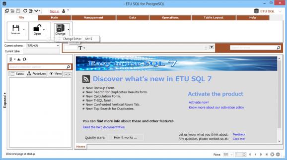 ETU SQL for PostgreSQL screenshot