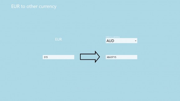 EUR to other currency screenshot