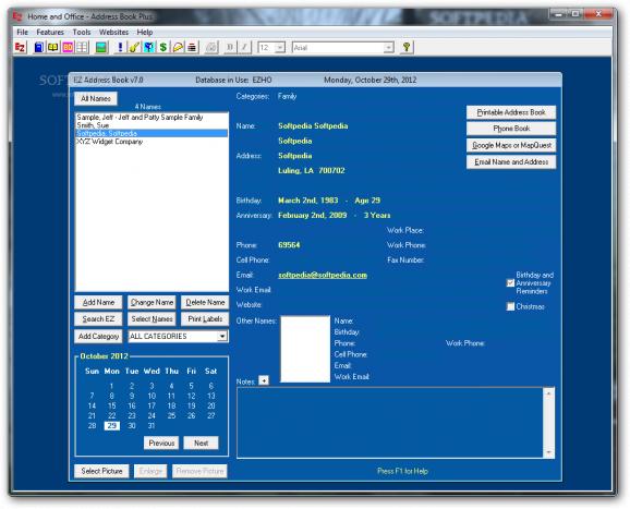 Home and Office - Address Book Plus screenshot