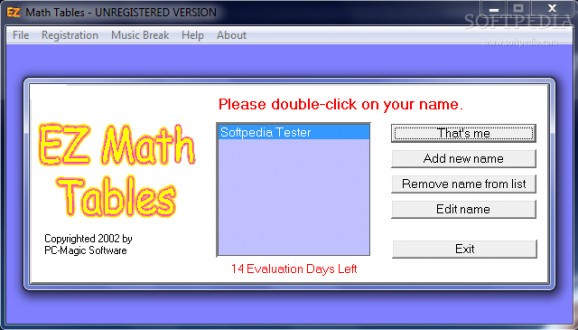 EZ Math Tables screenshot