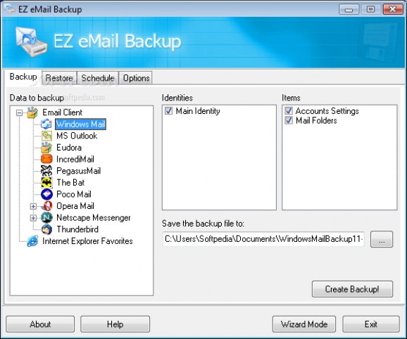 EZ eMail Backup screenshot