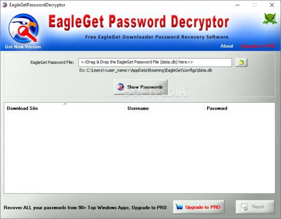 EagleGet Password Decryptor screenshot