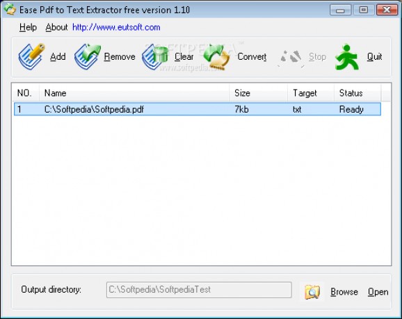 Ease Pdf to Text Extractor screenshot