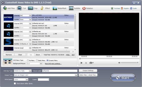 EasiestSoft Home Video to DVD screenshot