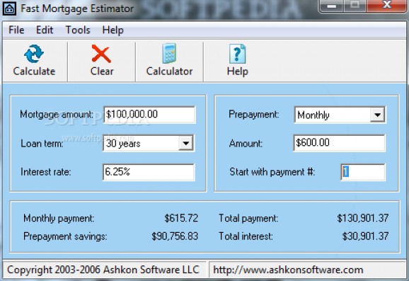 Easy Mortgage Calculator screenshot
