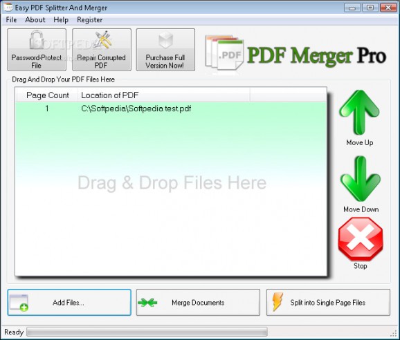 Easy PDF Splitter and Merger screenshot