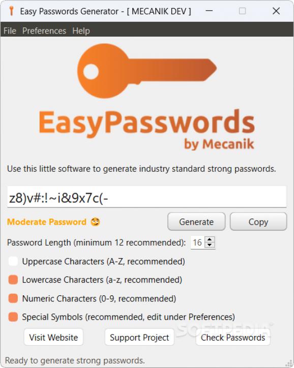 Easy Passwords Generator screenshot