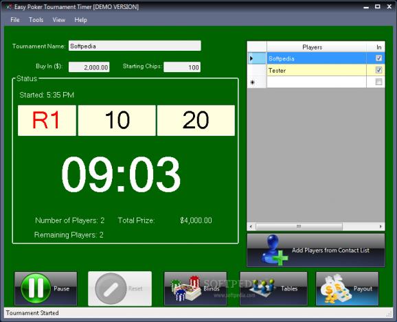 Easy Poker Tournament Timer screenshot