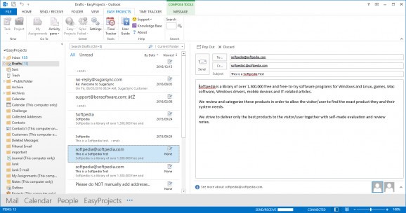 Easy Projects Outlook Addin screenshot