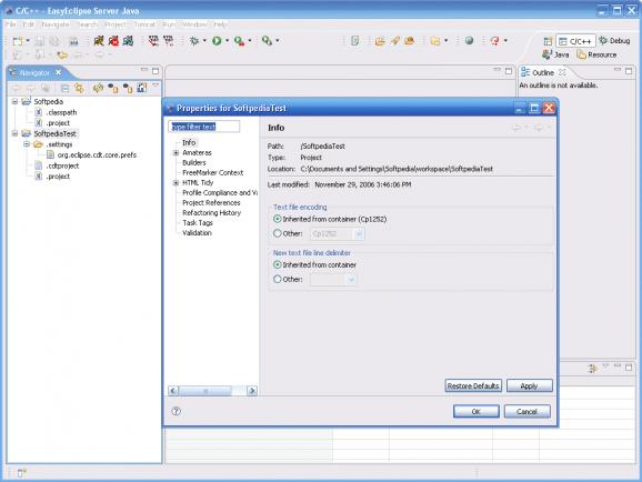 EasyEclipse Server Java screenshot
