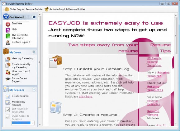 EasyJob Resume Builder screenshot