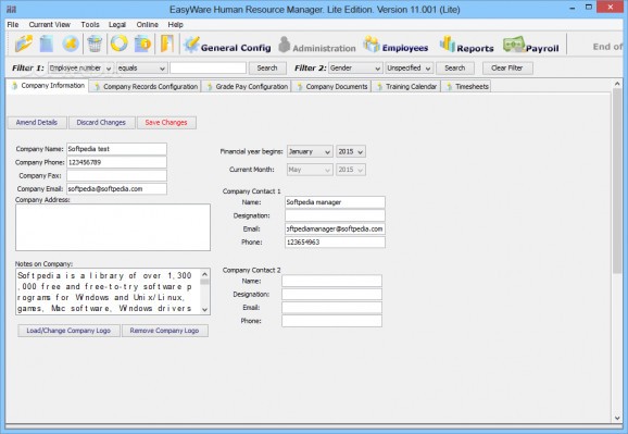EasyWare Human Resource Manager Managed Edition screenshot