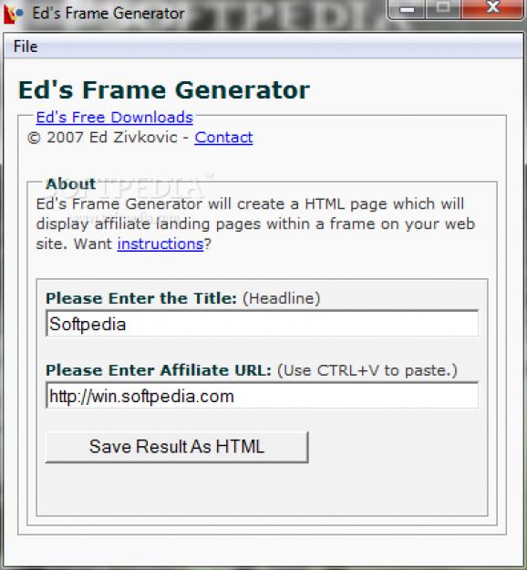 Ed's Frame Generator screenshot