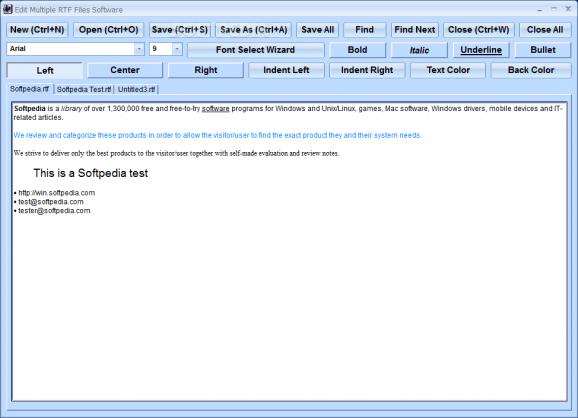 Edit Multiple RTF Files Software screenshot