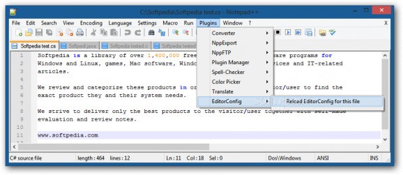 EditorConfig for Notepad++ screenshot