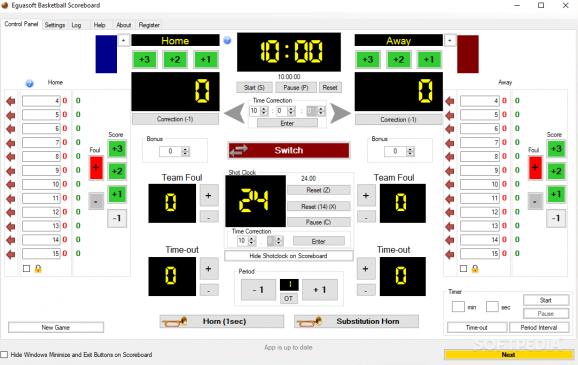 Eguasoft Basketball Scoreboard Pro screenshot