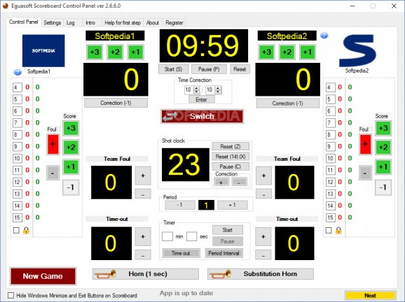 Eguasoft Basketball Scoreboard screenshot