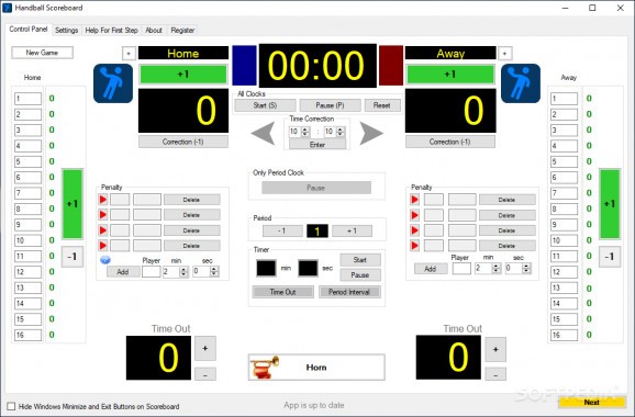 Eguasoft Handball Scoreboard screenshot