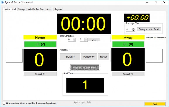 Eguasoft Soccer Scoreboard screenshot